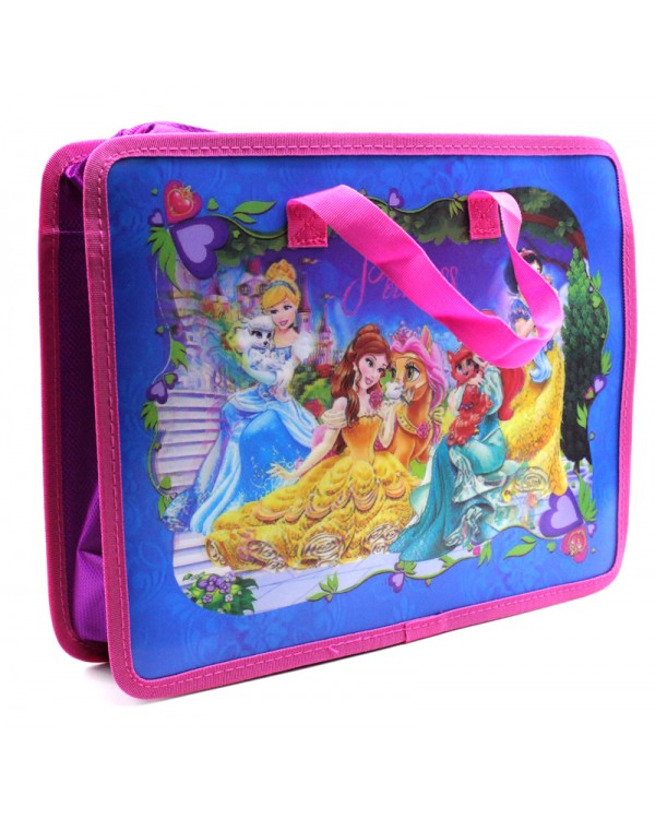 Папка-портфель «3D Принцессы с любимцами» детская, А4, на молнии, 33х26, 5х8, 5 см, ТМ Leader