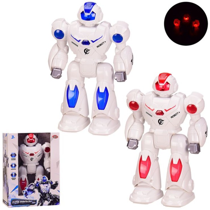 Робот «PLAY SMART» зі звуком та світлом, ходить, на батарейці, у коробці 16х9х23 см