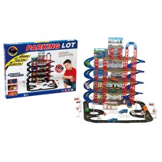 Гараж на 5 поверхів з 2 машинками, вертольотом та дорожніми знаками, у коробці 62х45х5 см