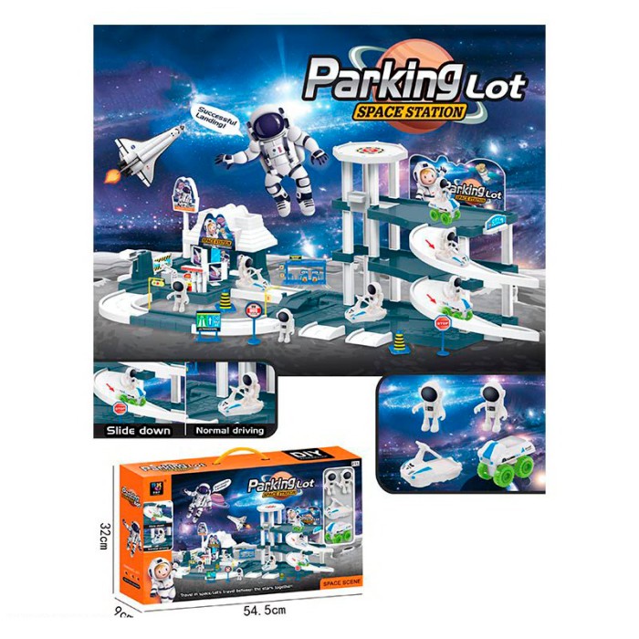 Трек «Космодром» з 2 інерційними машинками по 7 см та 2 фігурками по 6 см, у коробці 55х32х9 см