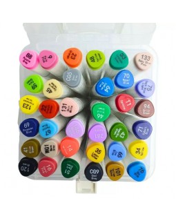 Набор скетч маркеров «Mouse», 36 цветов, кругл/скош. наконечник, пластиковая упаковка.