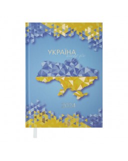 Дневник датированный «UKRAINE», 2024, A5, св. синий