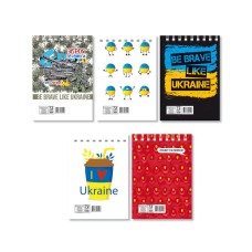 Блокнот «Патріотичний» А7 72 аркуші у клітинку на спіралі зверху, катронна обкладинка, ТМ Апельсин