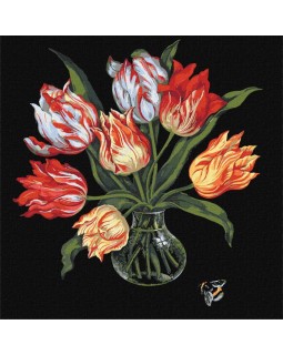 Набір для розпису по номерах «Витончені тюльпани», 40х40 см, ТМ Ідейка