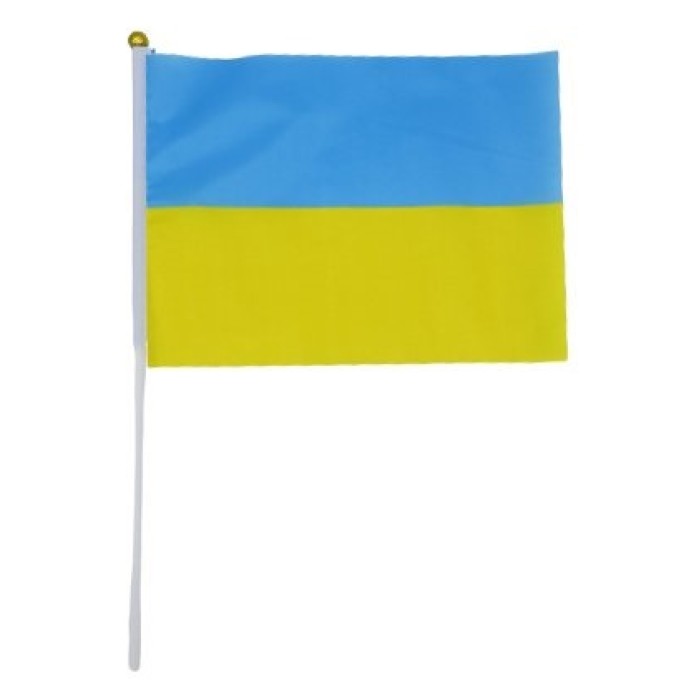 Прапорець «Україна» з паличкою 14х21 см, ТМ Leader