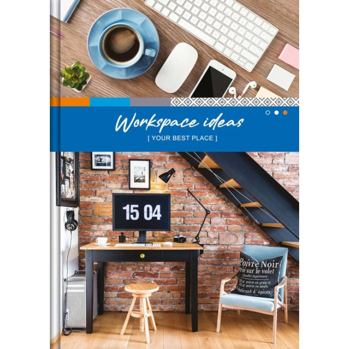 Канцелярська книга «WORKSPACE IDEAS», 96 арк., клітинка, скоба, ламін. обкл., офсет, з розд., асорті