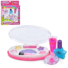 Дитяча косметика у футлярі: тіні, помада, пензлик, лак, блиск, у коробці 21х26х3 см