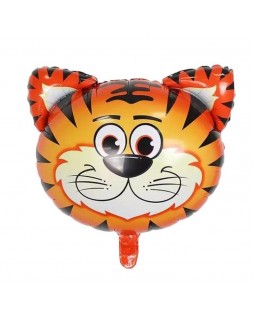 Кульки фольговані, голова тигра, 57х55 см, 10 шт в упаковці