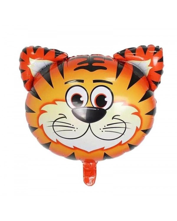 Кульки фольговані, голова тигра, 57х55 см, 10 шт в упаковці