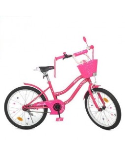 Велосипед «PROF1 Star», дитячий, 20 д., ліхтар, дзеркало, підніжка , малиновий