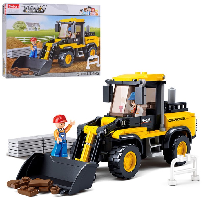 Конструктор «Бульдозер» на 212 деталей з фігурками, у коробці 28,5х23,5х5,5 см, SLUBAN
