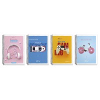 Блокнот А6 на 80 аркушів у клітинку на спіралі збоку з картонною обкладинкою, в асортименті, №6768, ТМ Gold Brisk