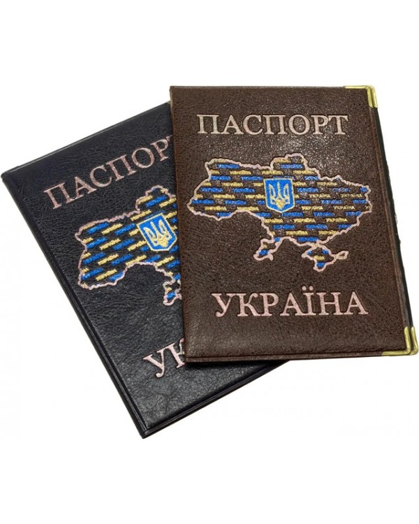 Обложка на паспорт Украины «Карта» 195х135 мм кожзам, ТМ Tascom