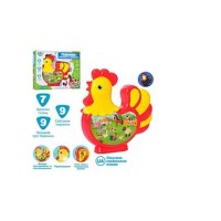 Півник 16 см музичний зі світлом, звуком та укоаїнською озвучкою, на батарейці, у коробці 24х20х4 см