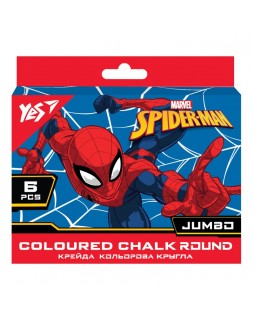 Мел Marvel.Spiderman JUMBO, цветная, 6 шт, ТМ YES