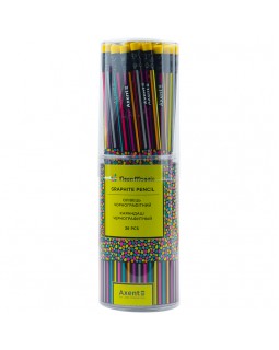 Олівець графітний «Neon mosaic», з гумкою , HB, у тубусі 36 шт., ТМ Axent
