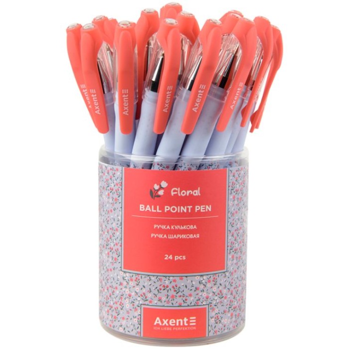 Ручка «Floral» кулькова синя, ТМ Axent