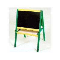 Мольберт двосторонній 60х40х100см для крейди і магнітів, жовто-зелений, ТМ Умняшка