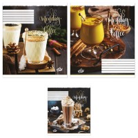 Зошит на 96 аркушів у клітинку «Більше кави» №2351, ТМ Brisk