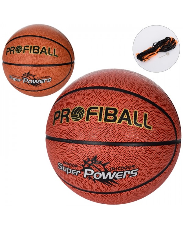 М'яч баскетбольний, ПУ, ламінований, 580-600 г, в асортименті, в пакеті