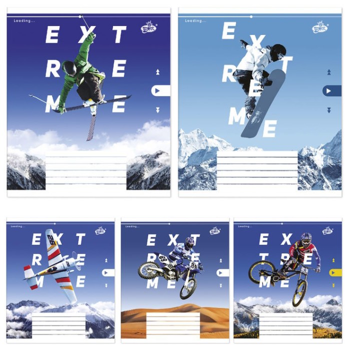 Зошит, 12 аркушів, клітинка, « Екстрiм», №2368, ТМ Brisk