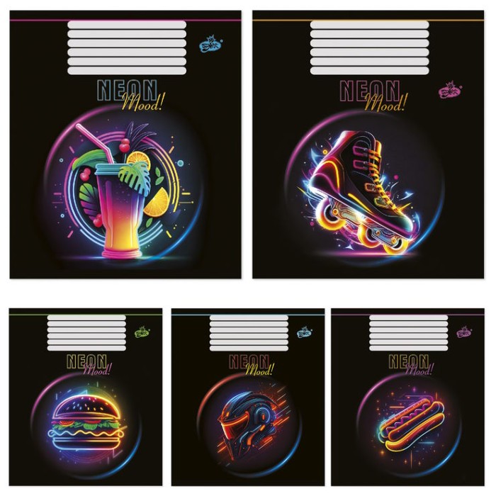 Зошит, 18 аркушів, клітинка, «Неон», №2384, ТМ Brisk