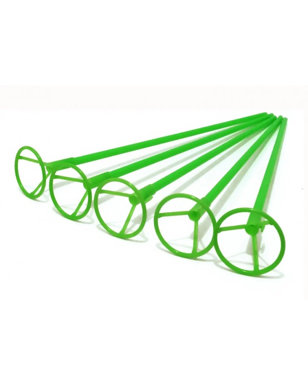 Палочки держатели для шариков фольгированных, зеленые, 40 см, диаметр крепления 5 см