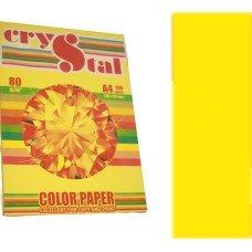 Папір кольоровий А4 на 100 аркушів 80 г/м2, інтенсив лимон, CRYSTAL COLOR PAPER