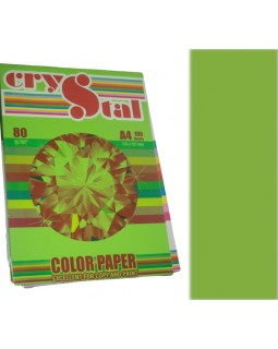Бумага цветная, А4, 100 листов, 80 г/м, интенсив зеленый, CRYSTAL COLOR PAPER