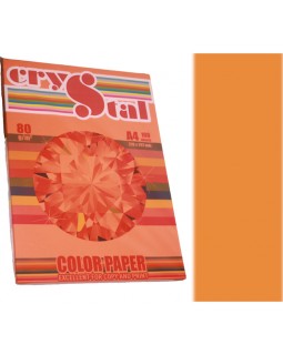 Бумага цветная, А4, 100 листов, 80 г/м, интенсив оранжевый, CRYSTAL COLOR PAPER