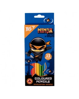 Карандаши цветные «Ninja», двухсторонние, 24 цвета, 12 штук, ТМ YES