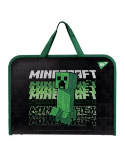 Папка-портфель «Minecraft», на блискавці, А4, з тканинними ручками, ТМ YES