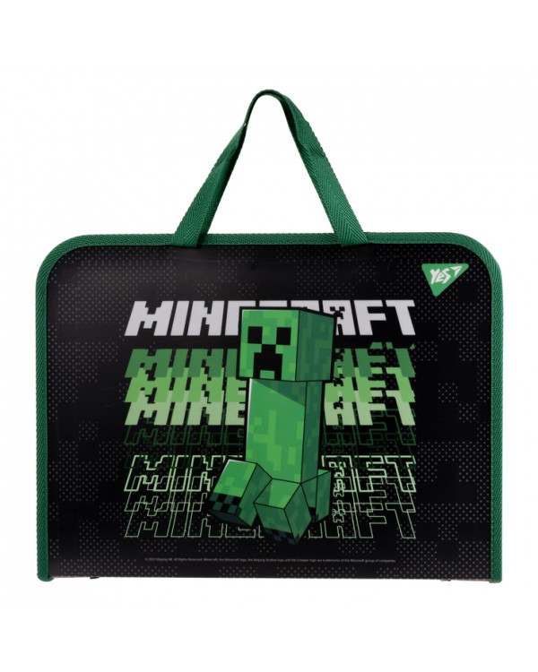 Папка-портфель «Minecraft», на блискавці, А4, з тканинними ручками, ТМ YES