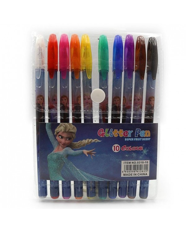 Набір гелевих ручок «FZ», глітер, L, PVC, 10 кольорів