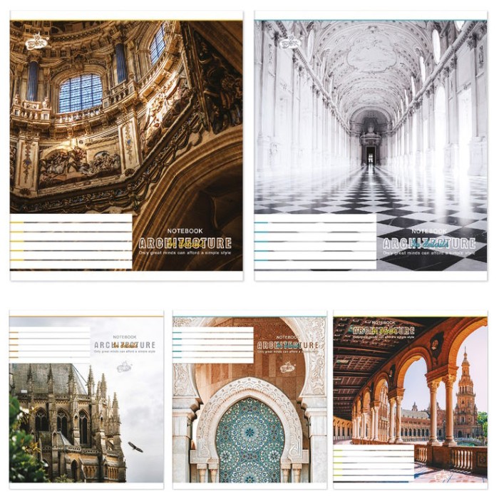 Зошит на 36 аркушів у лінію «Архітектурні форми», №2379, ТМ Brisk