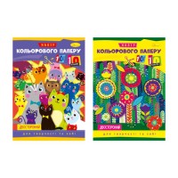 Кольоровий папір А4 з 10 аркушів на 10 кольорів двосторонній 70 г/м2 на скобі, ТМ Апельсин