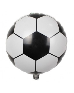 Кульки фольговані «М'яч», таблетка, 46 см, чорно-білий, 10 шт в упаковці, ТМ Leader