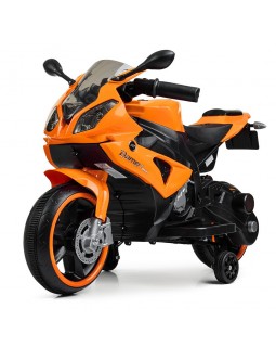 Мотоцикл, 2 мотори 25W, 2 акумулятори 6V 5AH, MP3, USB, світяться колеса, помаранчевий