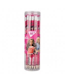 Олівець графітний «Barbie», круглий, з гумкою, у тубусі 36 шт, ТМ YES