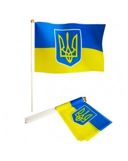 Прапорець «Україна-Герб», з паличкою, 14х21 см.