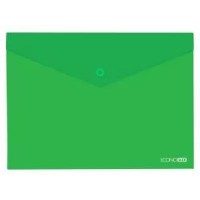 Папка-конверт на кнопці А4 180 мкм непрозора з фактурою «помаранч», зелена, TM Economix