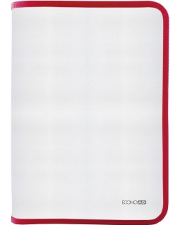 Папка - пенал на блискавці, В5, фактура «тканина», червона, ТМ Economix