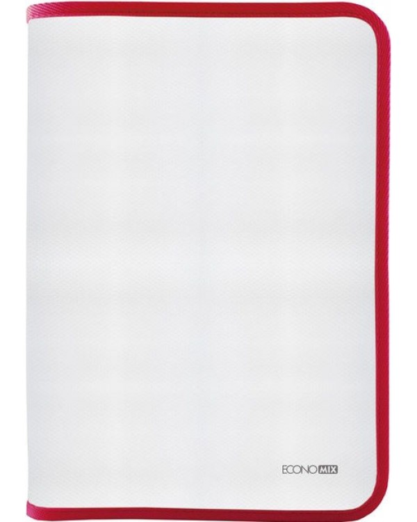 Папка – пенал на молнии, В5, фактура «ткань», красная, ТМ Economix