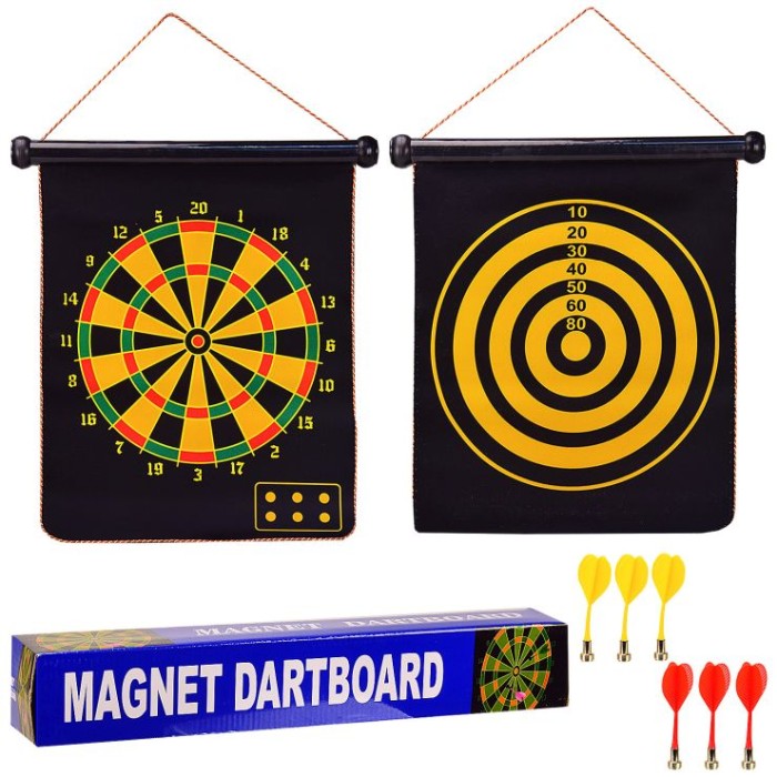 Дартс магнітний з мішенню 17 дюймів та дротиками, у коробці