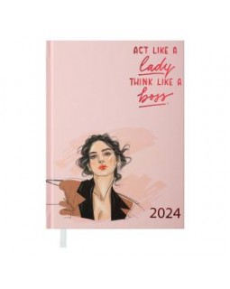 Дневник датированный «WOMEN», 2024, A5, св. розовый