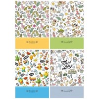 Блокнот А5 на 80 аркуші у клітинку з твердою ламінованою обкладинкою, в асортименті, ТМ Мандарин