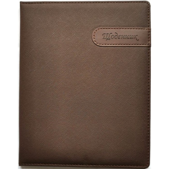 Щоденник шкільний А5 на 48 аркушів з обкладинкою зі шкірзаму, коричневий, ТМ Мандарин