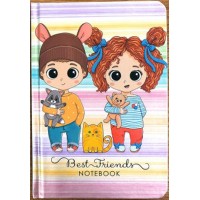 Блокнот А6 на 64 аркуші без ліновки з твердою ламінованою обкладинкою, ТМ Мандарин