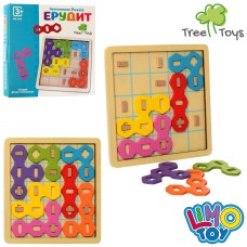 Дерев'яна іграшка «Гра», пазли, фігури, в коробці 19х19х2 см.