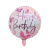 Кульки фольговані «Happy B-day» 46 см таблетка, ТМ Leader